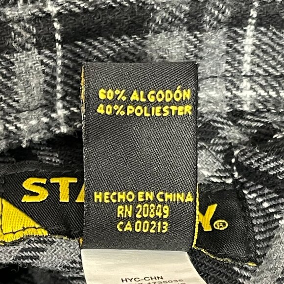 Stanley Flannel Shirt Men's GRAY Black Plaid Button-Down Soft XL LONG SLEEVE - Picture 13 of 13